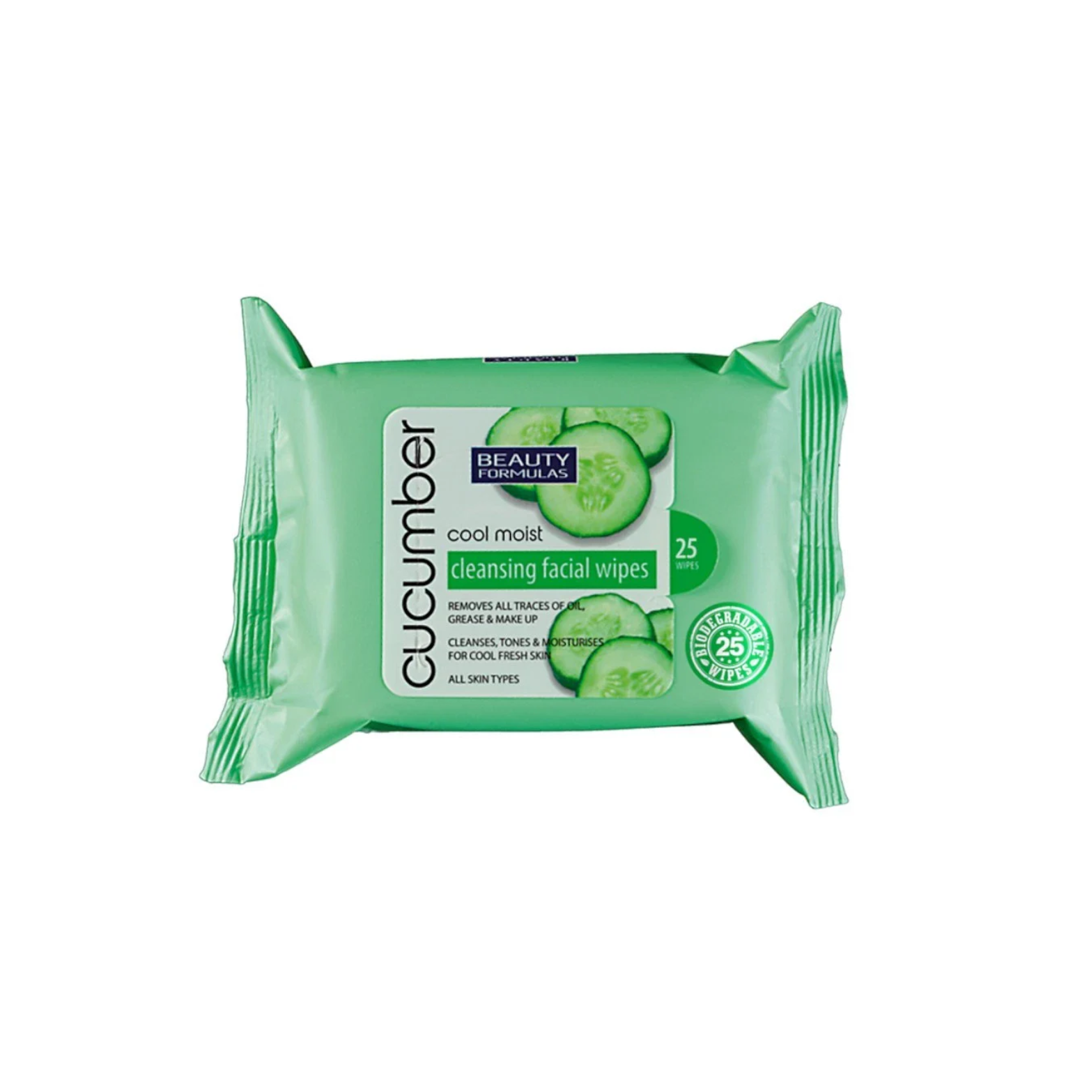 Beauty Formulas Cool Mist Cucumber Cleansing Wipes – 25 Wipes | Cleanse & Tone