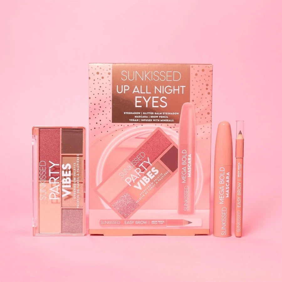 Sunkissed Up All Night Eyes Trio Gift Set – Palette, Mascara, Brow Pencil